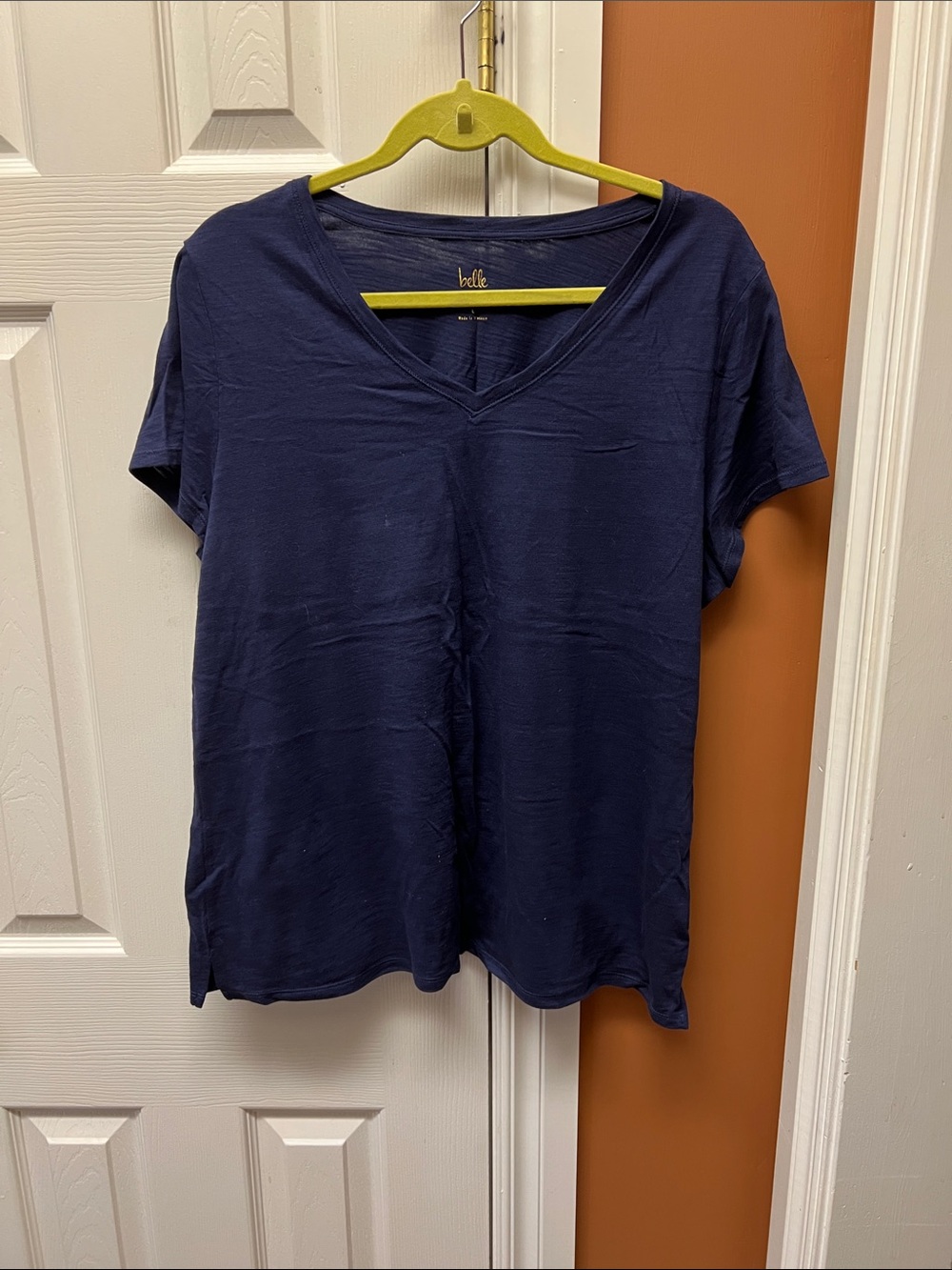 Belle by Kim Gravel Deep Navy V-Neck Short Sleeve Tee